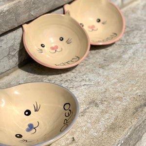 Ceramic Personalized Cat Bowl / Pet Gift / Custom Handmade Cat bowl