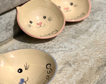 Gepersonaliseerde keramische kattenbak: op maat gemaakt handgemaakt huisdiercadeau