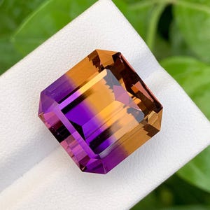 Bicolor Ametrine Gemstone, 25 Carats: Faceted Bolivian Gem