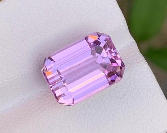 Pink Kunzite Gemstone: 9.35 Carat Emerald Cut Loose Gem