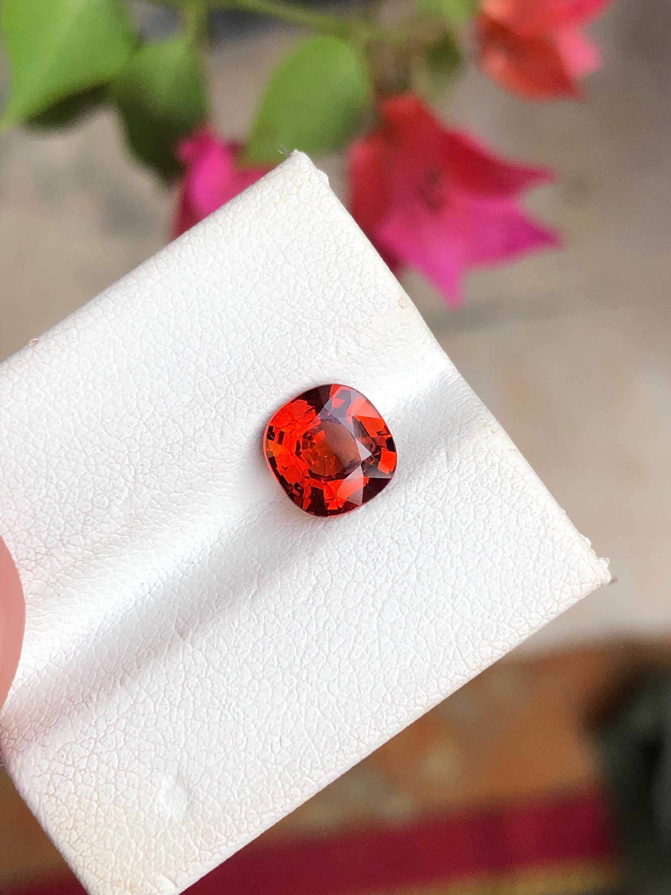 Tomato Red Spessartite Garnet Gemstone: 1.75 Carat Faceted Gem - Etsy