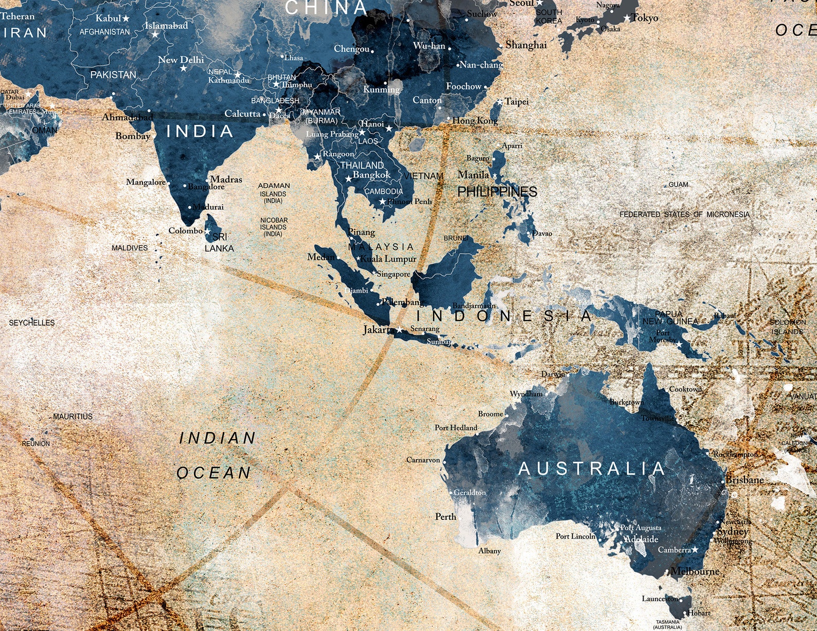 World Travel Map Print Unframed World Map Poster Etsy