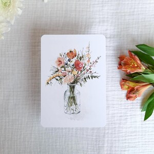 Cartão Bouquet Impressão Aquarela