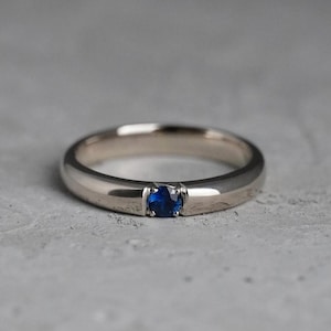 Blauer Saphir Ring Brautring Echter Blauer Saphir Verlobungsring Solitär Ring 925 Sterling Silber Ring Personalisiertes Geschenk Liebesring