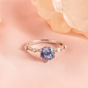 Blauer Saphir Ring Echte Blauer Saphir Verlobungsring Solitär Ring 925 Sterling Silber Ring Ring Für Sie Personalisiertes Geschenk Für Sie