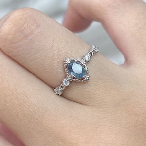 Pastell Blau Saphir Ring Echter Saphir Verlobungsring Solitär Ring 925 Sterling Silber Ring Für Sie Geschenk Für Sie