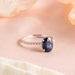 Blauer Saphir Ring Echte Blauer Saphir Verlobungsring Solitär Ring 925 Sterling Silber Ring Ring Für Sie Personalisiertes Geschenk Für Sie