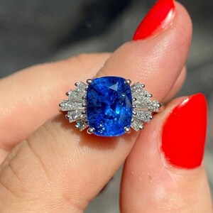 Blauer Saphir Ring Echte Blauer Saphir Verlobungsring Solitär Ring 925 Sterling Silber Ring Ring Für Sie Personalisiertes Geschenk Für Sie