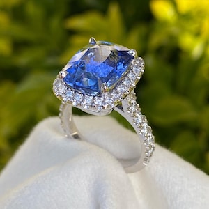 Blauer Saphir Ring Einzigartiger Ring Echter Blauer Saphir Verlobungsring Solitär Ring 925er Sterling Silber Ring Für Sie Personalisiertes GeschenkFür Sie