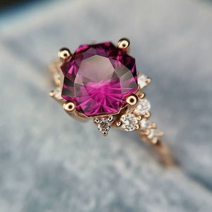Purple Tourmaline Ring: Sterling Silver Bridal Engagement Ring