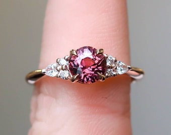 Pink Sapphire Ring For Her Vintage Ring  Personalized Gift For Her Engagement Ring For Her Bridal Wedding Ring Everyday Ring Gift For Her