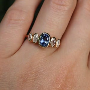 Tanzanite Ring Oval Cut Tanzanite Engagement Ring Vintage Ring 925Sterling Silver Personalized Gift For Her Engegment Ring  Gift For Love