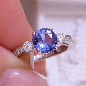 purple sapphire Ring Genuine sapphire Engagement Ring Solitaire Ring 925sterling silver Ring Ring For Her Personalized Gift For Her