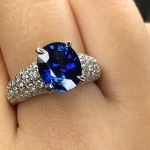 Blauer Saphir Ring Echte Blauer Saphir Verlobungsring Solitär Ring 925 Sterling Silber Ring Ring Für Sie Personalisiertes Geschenk Für Sie