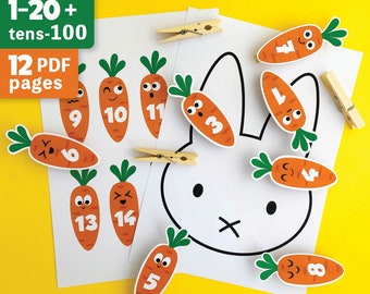 Counting Activity Early Learning Preschool Activity Learning Numbers Printable Math Kindergarten Counting Worksheet Montessori Activity