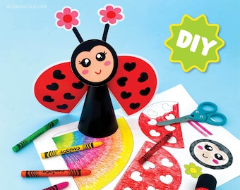 Printable Ladybug Craft Template: Kids Coloring Page (Digital Download)