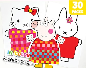 BIG Animal Craft Printable Bundle Kids Feinmotorik Vorlage Vorschule Handwerk Aktivität Arbeitsblatt Tiere Malseiten Kinder lernen Zoo DIY