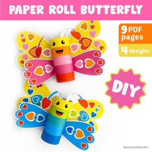 Attività prescolare con farfalla stampabile primaverile Pagina da colorare per bambini Attività artistica primaverile con farfalla stampabile per l'asilo nido