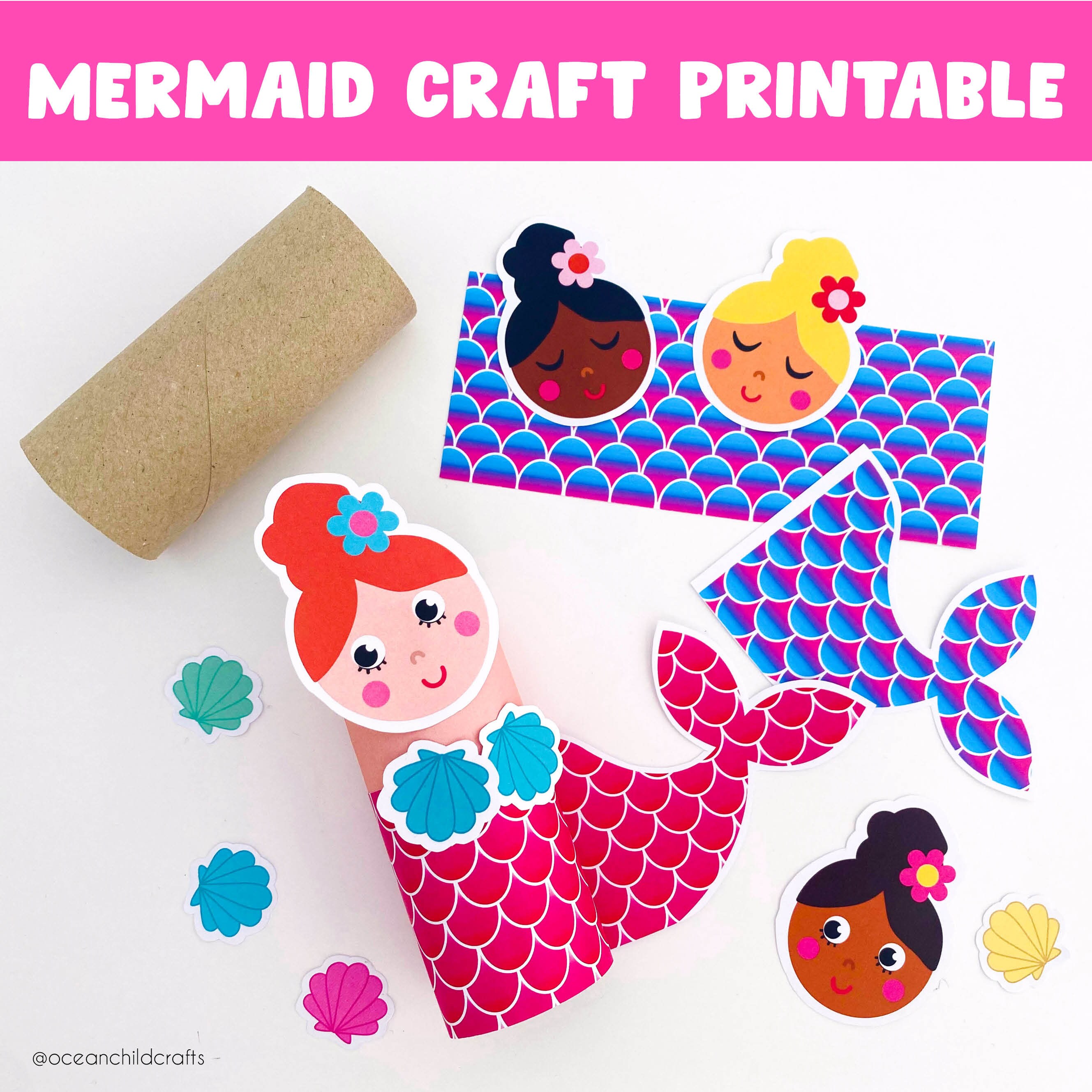 Free Printable Build a Mermaid Craft - Pjs and Paint