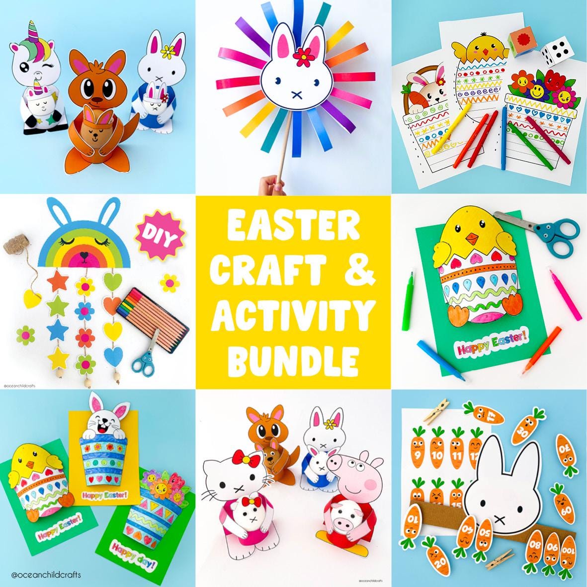 Printable Color by Number Flower Craft DIY Pop up Card Spring Activity ...