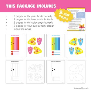 Butterfly Craft Printable Kids Spring Craft Kindergarten Classroom ...