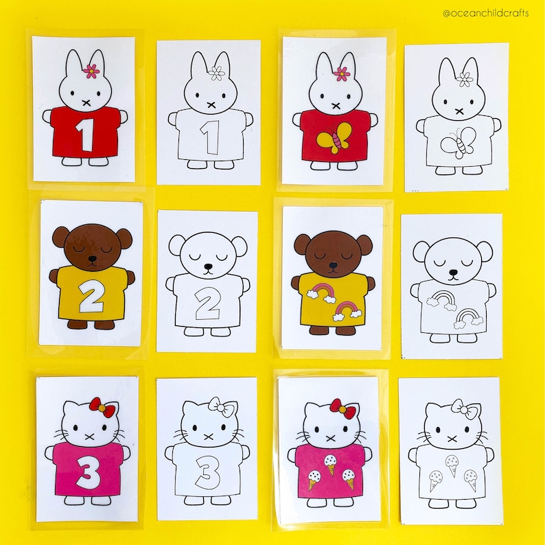 Count and Clip Cards 1-20 Printable Digital Download, Learning Miffy ...