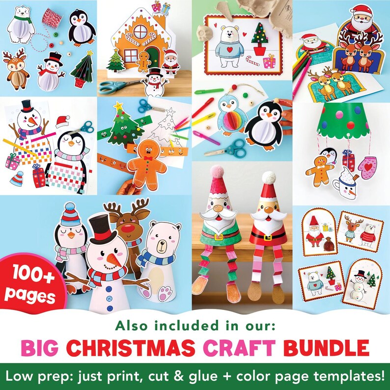 Simple Christmas Tree Craft (K–2) | Printable 3D Ornament Fine Motor Craft for Kids | Low Prep Homeschool Christmas Coloring Craft image 10