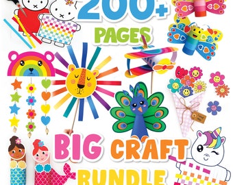 Kids Crafts Printable Bundle: Coloring Pages, Learning Activities (DIY Digital Download)