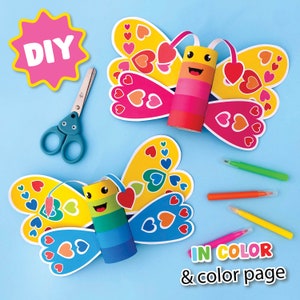Butterfly Craft Printable Kids Spring Craft Kindergarten Classroom Craft Printable Paper Animal Template butterfly Worksheet Spring DIY Kids