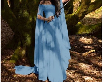 Women Medieval Dress Hooded Lace Up Renaissance Costume Plus Size Maxi Dresses Floor Length Retro Gown Party Dress 