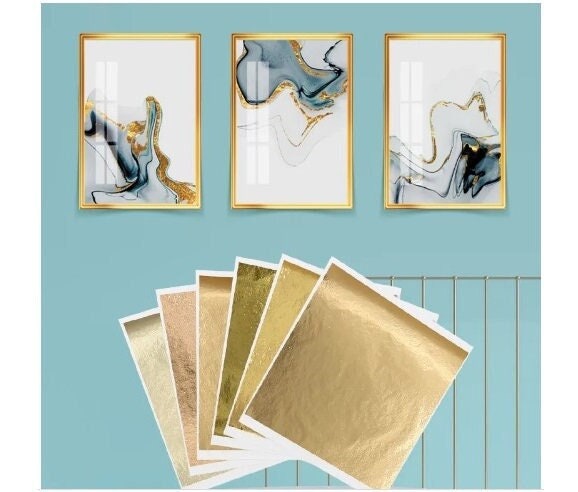 50 Imitation Gold Leaf Sheets 14 x 14 cm Gold Leaf for Art, Gilding,  Crafting, Paintings, Home Furniture Decoration, Nail & DIY Arts Projects  (Pack of 50) : : Arts & Crafts