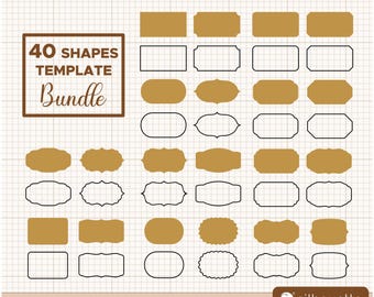 Simple Shapes Template Svg, Labels Png Clipart, Cricut Silhouette Cut Files, Shape Bundle Svg, Frame Shape Svg, Instant Download