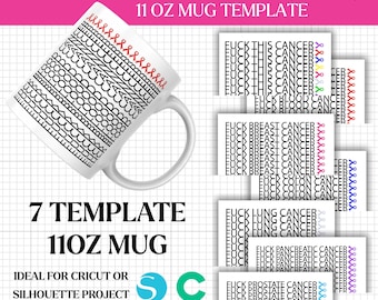 Fuck Blood Cancer Hidden Message Mug Wrap, Colorful Awareness Ribbons, Cancer Warrior Gift, Sarcastic Get Well Soon Gift, PNG SVG Files