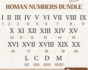 Roman Numbers Svg, Roman Numerals Svg, Numbers Svg, Clock Face Numbers Svg, Letters and Numbers Clipart, Cricut,Silhouette, Instant Download
