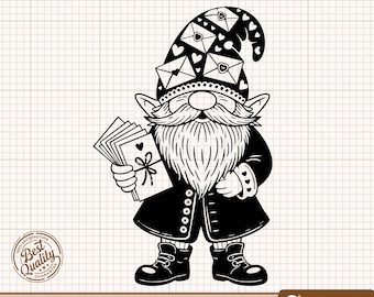 Gnomo de San Valentín SVG, Carta de amor PNG, Gnomo lindo Clipart, Corazones SVG, Gnomo de San Valentín, Gnomo Clipart, Archivos de corte de Cricut y Silhouette
