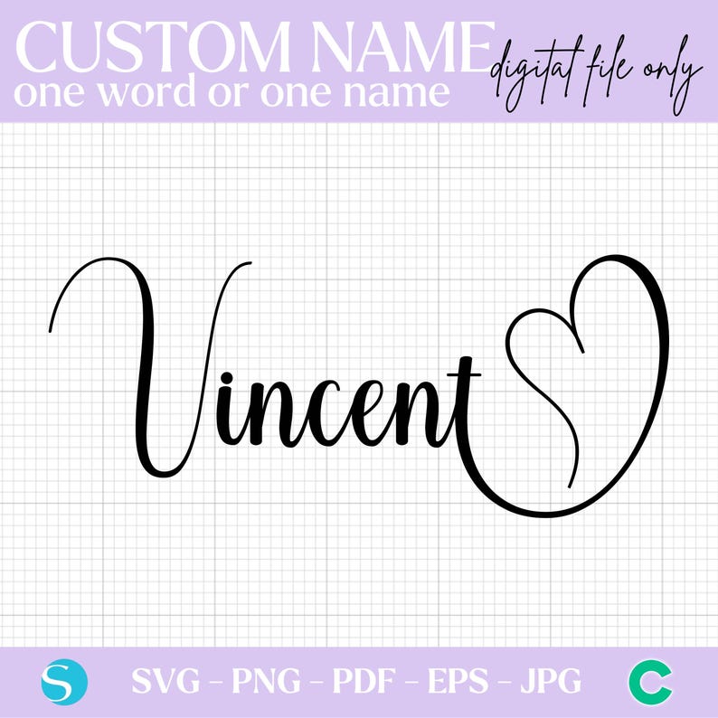 Personalized Name Digital, Unique Name SVG for Cricut, Personalized ...