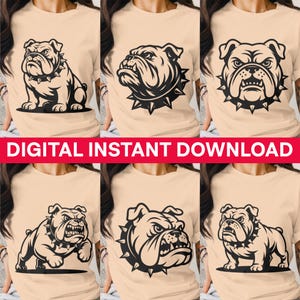 Bulldog Graphic T-Shirt Design, Angry Dog Face, Digital Download, Pet Lover Gift, Printable Vector Art for Apparel, DIY Shirt Print