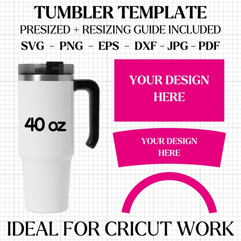 40 Oz Tumbler Svg Template Digital Download, Png, Eps and DXF Files ...