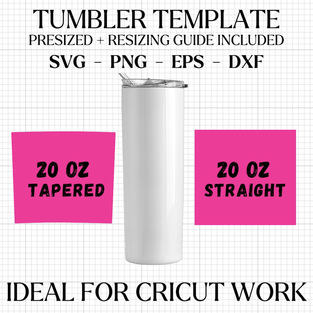 20 Oz Straight and Tapered Tumbler Wrap Template, Tapered Tumbler Wrap ...