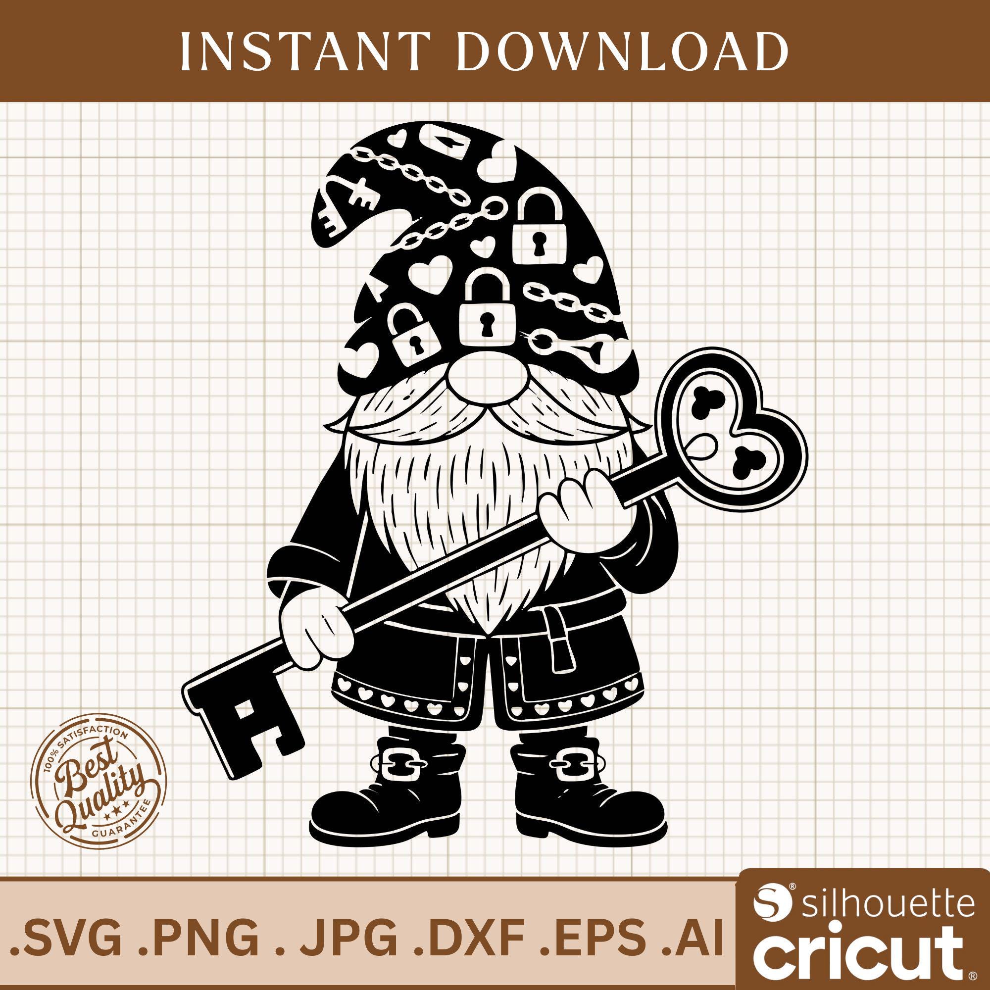 Gnome Love Svg, Love Gnome Png, Heart Key Clipart, Valentine Svg Files ...