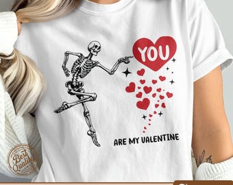 Eres mi San Valentín, esqueleto SVG, corazón de amor PNG, clipart divertido de San Valentín, San Valentín gótico SVG, eres mi San Valentín, clipart de esqueleto