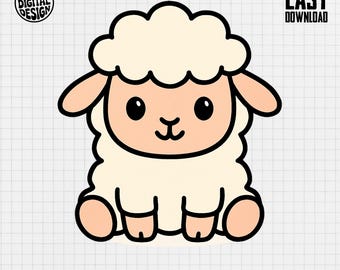 Baby Sheep Clipart, Cute Baby Animal Clipart, Baby Nursery Clipart, Farm Animal, Baby Shower Clipart, Baby Sheep Png
