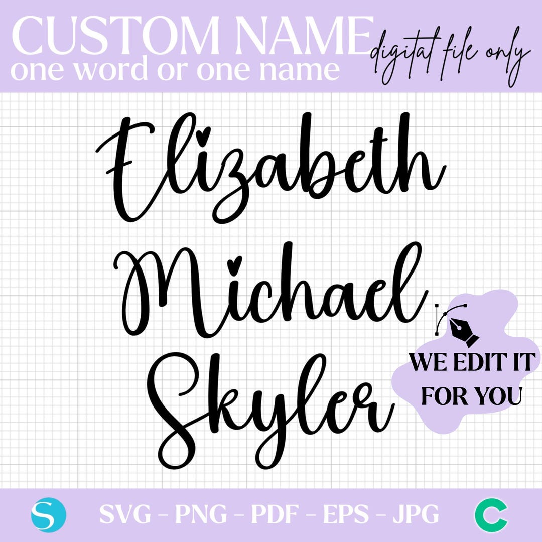 Personalized Name SVG for Cricut Design Space | Custom Calligraphy Cut ...