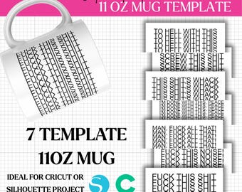 Fuck This Shit Mug Bundle, Hidden Message Mug, Funny Adult Humor Coffee Cup, Sarcastic Coworker Gift, Gag Gift for Office, Mug Wrap PNG SVG