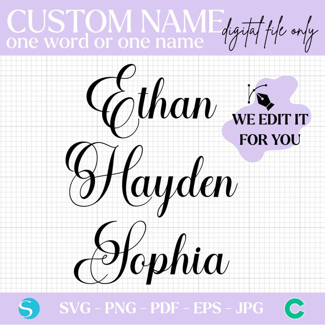 Personalized Name SVG for Cricut Design Space, Custom Calligraphy Cut ...