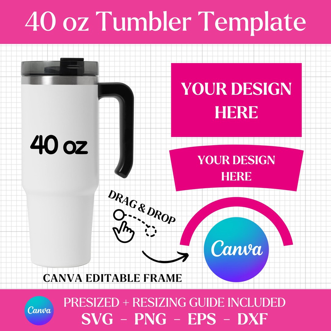 40 Oz Tumbler Template Digital Download, SVG, Png, Eps and DXF Files ...