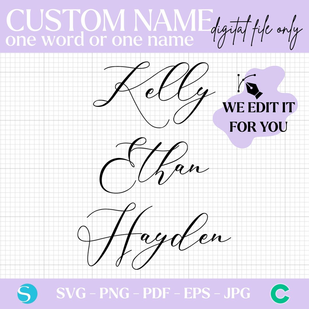 Personalized Name SVG for Cricut Design Space, Custom Calligraphy Cut ...