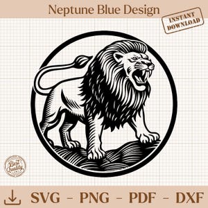 Lion Svg, Roaring Lion Png, Wild Animal Clipart, Black Lion Svg, Lion Emblem, Lion Head Clipart, Lion Digital Cut File for Cricut Silhouette