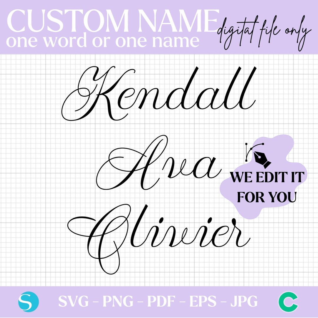 Personalized Name Svg, Custom Name Cut File, Custom Name Calligraphy ...