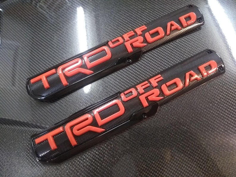 2X TRD off Road Offroad Emblem Badge Door Fender for Black Red Etsy